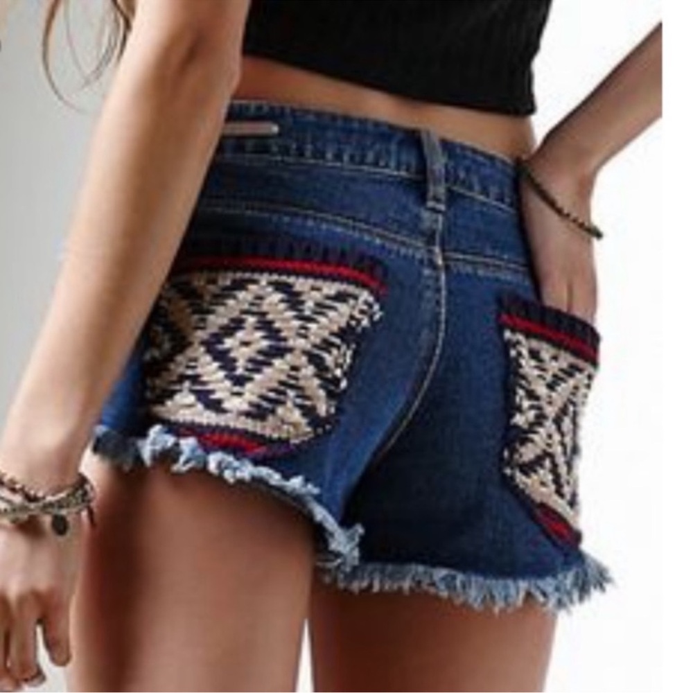 P.S. Erin Wasson boho jean shorts
